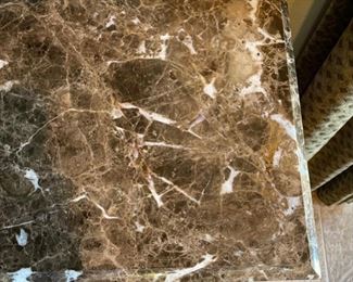 Thomasville Marble Top Dark Wood Sideboard Buffett 42 x 69 x 20in HxWxD