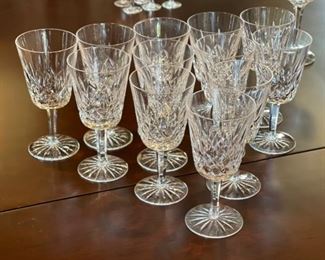 12pc Waterford Crystal Lismore Water Goblet Glasses 8oz 6.875 in H x 3.375in Diameter