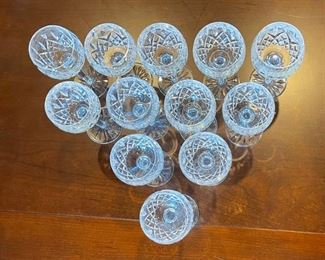 12pc Waterford Crystal Lismore Wine Hock Glasses 7.5 in H x 2.75 in Diameter Opening