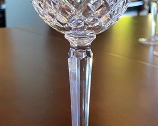 12pc Waterford Crystal Lismore Wine Hock Glasses 7.5 in H x 2.75 in Diameter Opening