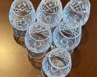 6pc Waterford Crystal Lismore Small Brandy Glasses 5oz Snifter 4.5in H x 2in Diameter
