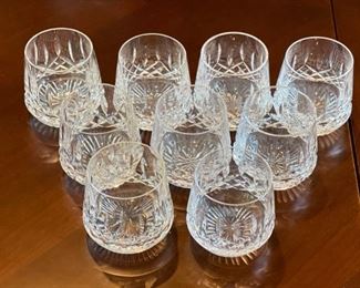 9pc Waterford Crystal Lismore Roly Poly Rocks Glasses 9oz 3.375in H x 2.75in Diameter Opening