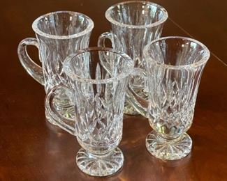 4pc Waterford Crystal Lismore Irish Coffee Glasses 5.375 in H x 2.875in Diameter Top