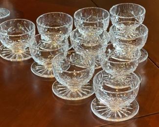 10pc Waterford Crystal Lismore Footed Dessert Glass Bowls 3in H x 4in Diameter at top