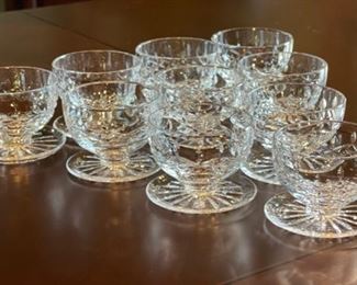 10pc Waterford Crystal Lismore Footed Dessert Glass Bowls 3in H x 4in Diameter at top