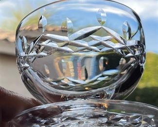 10pc Waterford Crystal Lismore Footed Dessert Glass Bowls 3in H x 4in Diameter at top