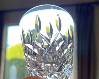 2pc Waterford Crystal Lismore White Wine Glasses 5.625 in H x 2.625 in diameter