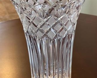 Waterford Crystal Flared Vase 10in x 7.25in diameter