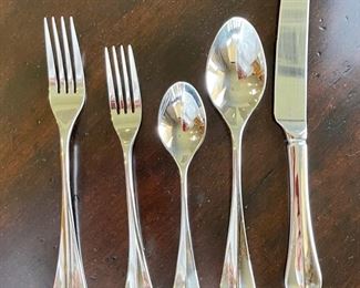 55pc Robert Welch Baguette Polished Stainless Steel Flatware Set 55pc