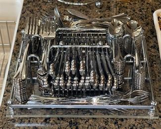 96pc Oneida Community Royal Flute Glossy Stainless Steel Flatware Set Silverplate #2 96pc set