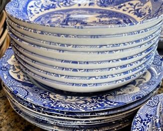 47pc Spode Italian Blue & White China Set 47pc as shown