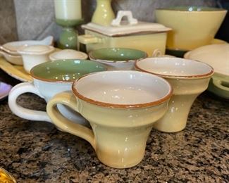 16pc Vietri Italy Yellow/Green China Set Partial 16pc