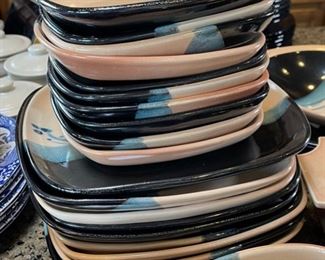 32pc Ojo Sarco Pottery Dish Set Southwest Kathy Riggs and Jake Willson 32pc