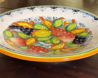 Bellini Italian Gallery Deruta Centerpiece bowl 3.5in H x 22.5in Diameter