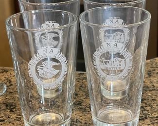 4pc FBI National Academy Glasses Cocktail Highball Bar Beverage Tumblers 5.75 x 3.25in diameter