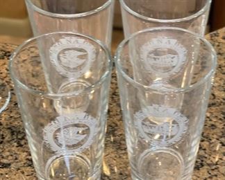 4pc FBI National Academy Glasses Cocktail Highball Bar Beverage Tumblers 5.75 x 3.25in diameter