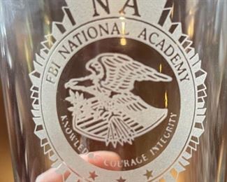 4pc FBI National Academy Glasses Cocktail Highball Bar Beverage Tumblers 5.75 x 3.25in diameter