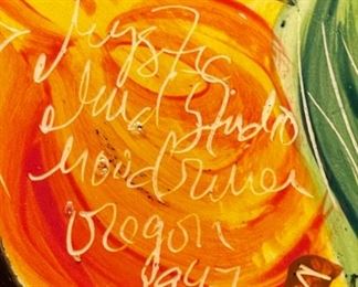 2pc Mystic Mud Pottery Studio Hood River Oregon Bowl & Pitcher pitcher: 8.5 x 8 x 5