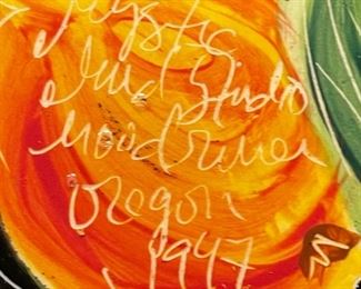 2pc Mystic Mud Pottery Studio Hood River Oregon Bowl & Pitcher pitcher: 8.5 x 8 x 5