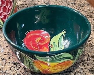 2pc Mystic Mud Pottery Studio Hood River Oregon Bowl & Pitcher pitcher: 8.5 x 8 x 5