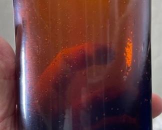 14pc Brown Hand Blown Bubble Glass Cups Highball Drinking Glasses Drinkware 5.75in H x 3.25 in diameter approximately