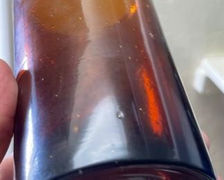 14pc Brown Hand Blown Bubble Glass Cups Highball Drinking Glasses Drinkware 5.75in H x 3.25 in diameter approximately