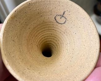 12pc Drip Glaze Stoneware Chalice Wine Goblet Studio Art Pottery Glasses Largest: 10in H x 3.75in diameter