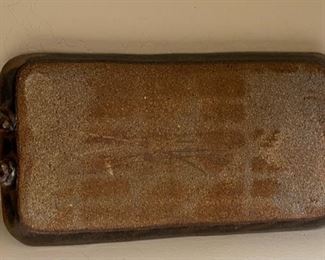 4pc Studio Art Pottery Earthenware Serving Platters Signed Largest: 2 x 11.5 x 12.5in