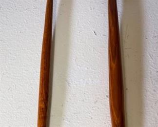 9pc Unisilver Thai Teak Wood Salad and Serving Bowl Set w Utensils Serving Bowl: 6in H x 10in diameter