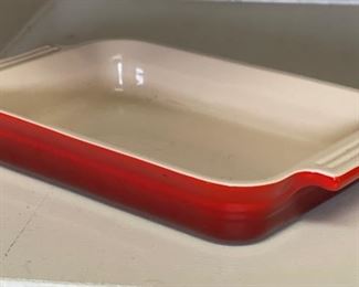 Le Creuset Red 10.00 Baking Dish rectangular 2 x 12 x 7in HxWxD