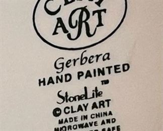 8pc Clay Art Gerbera Figural Floral Plates RED Daisy 8.25in Diameter