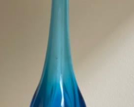 Blue Glass Swung Vase 11 in H