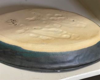 Lorna Smith Studio Pottery Ceramic Fish Plate 2 x 12 x 7.5 in HxWxD