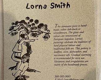 Lorna Smith Studio Pottery Ceramic Fish Plate 2 x 12 x 7.5 in HxWxD