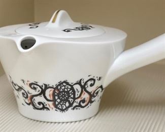 5pc Noritake MCM Teapot Tea Set Teapot: 4 x 7 x 6 in HxWxD