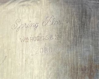 AS-IS 5pc WM Rogers & Son Spring Flower Silverplate Tea Set Largest 11x9 x 4.5in HxWxD