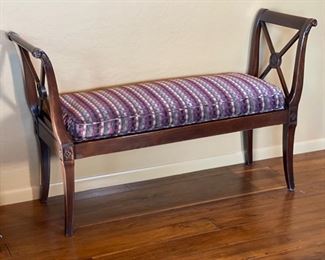 Mt Airy Padded Bench with Arms 34 x 54 x 18 in HxWxD