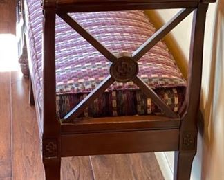 Mt Airy Padded Bench with Arms 34 x 54 x 18 in HxWxD