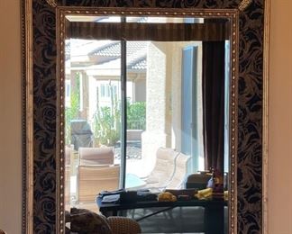 Gold & Fabric Frame Ornate Mirror 55 x 45 x 4 in HxWxD