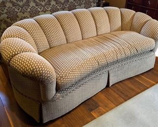 Shell Back Fabric Sofa Couch 32 x 84 x 37in HxWxD