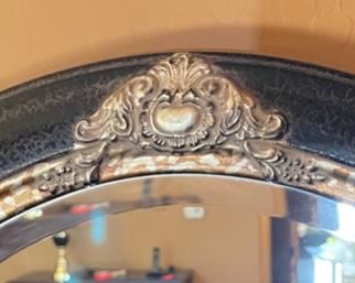 Uttermost Imperial Oval Mirror Black Crackle with Rust Glaze #1 32 x 26.5 x 1 in HxWxD