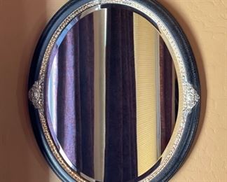 Uttermost Imperial Oval Mirror Black Crackle with Rust Glaze #2 32 x 26.5 x 1 in HxWxD