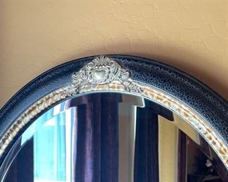 Uttermost Imperial Oval Mirror Black Crackle with Rust Glaze #2 32 x 26.5 x 1 in HxWxD