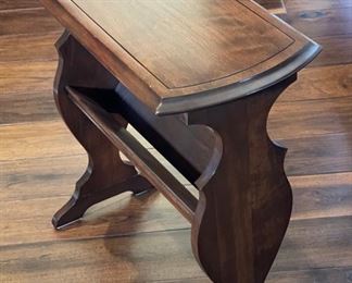 Dark Wood Magazine Rack Side Table 24 x 24 x 12 in HxWxD