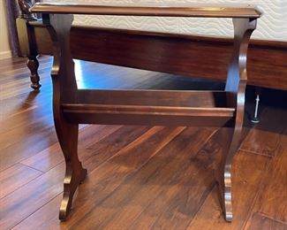 Dark Wood Magazine Rack Side Table 24 x 24 x 12 in HxWxD