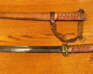 3 Samurai Swords on Display 28 x 48 x 1.5 in HxWxD