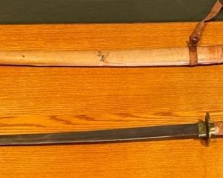3 Samurai Swords on Display 28 x 48 x 1.5 in HxWxD