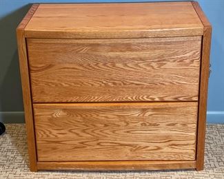 2 Drawer Lateral File Cabinet OAK 29 x 19.5 x 23.75 in HxWxD