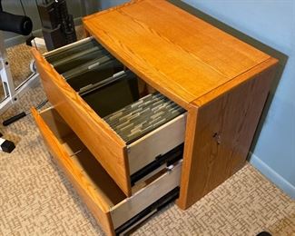 2 Drawer Lateral File Cabinet OAK 29 x 19.5 x 23.75 in HxWxD