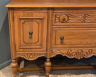 Oak Sideboard Buffet cabinet 37 x 60 x 20 in HxWxD